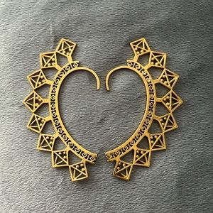 Brass Ear Cuff Boho Cosplay Tribal Earrings Women Clip Wrap Climber Jewelry